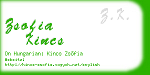 zsofia kincs business card